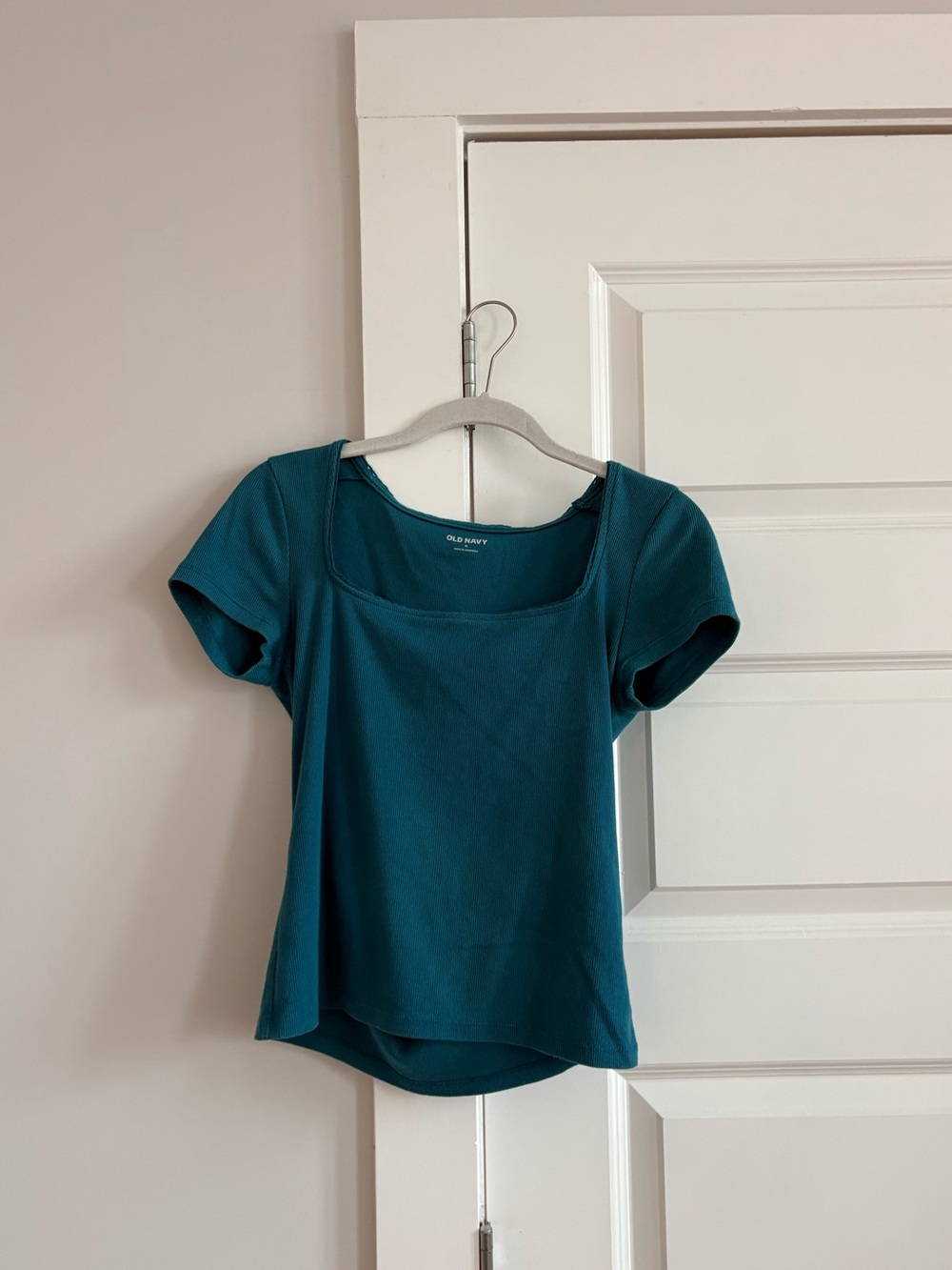 Old Navy Teal Square-Neck Short Sleeve Tee